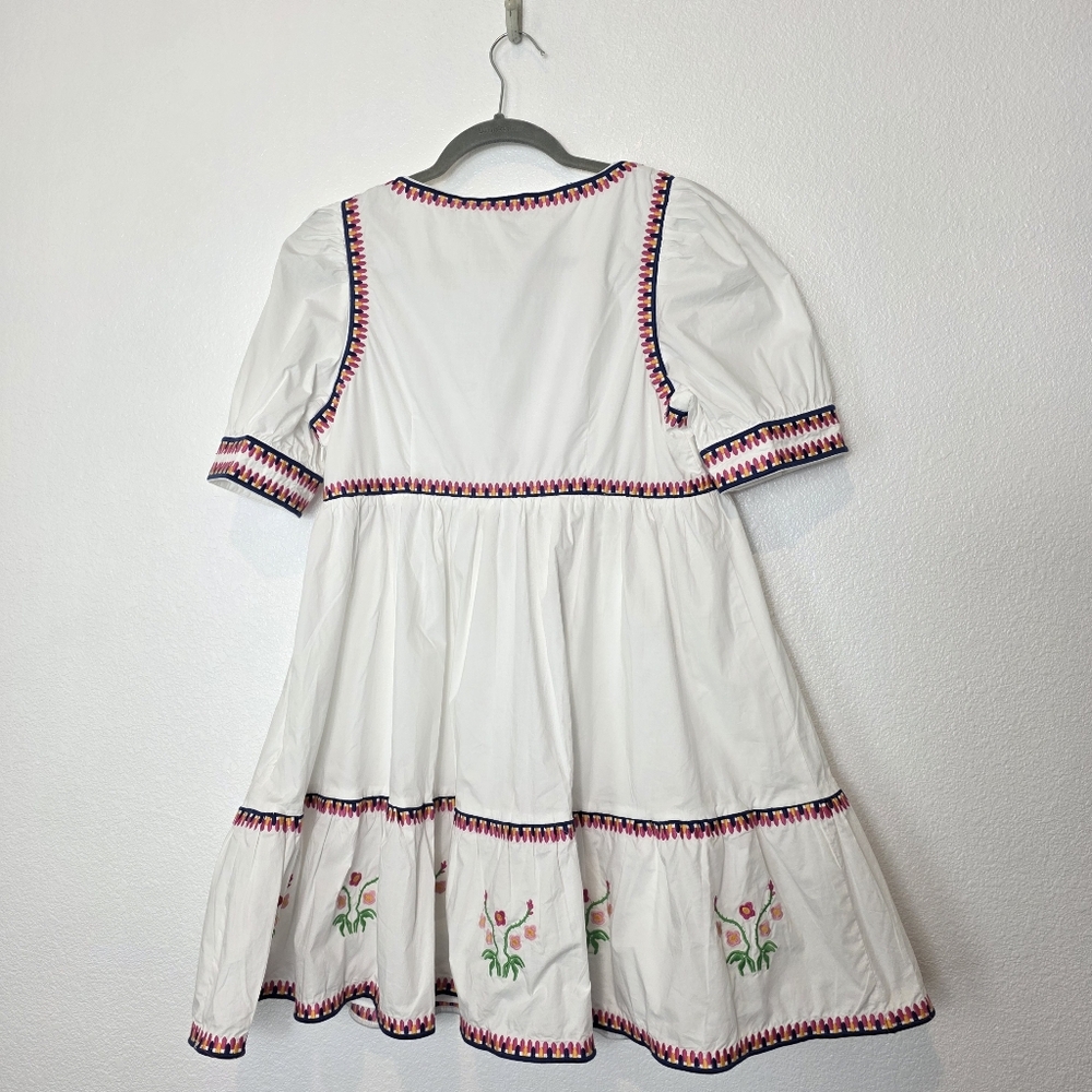 NWT English Factory Embroidered Puff Sleeve Cotton Babydoll Dress Size Medium - Picture 12 of 13